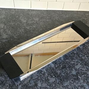 SOLTAM Stainless Steel MCM Rectangular Serving Tray with Black Handles